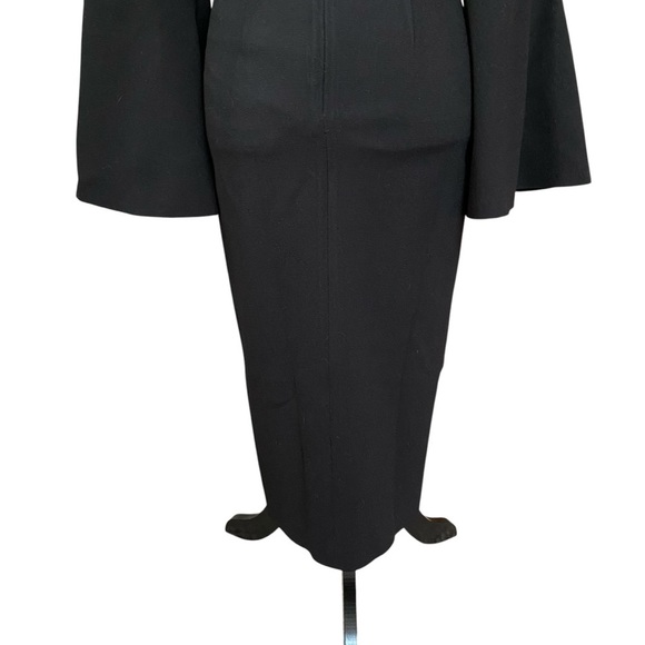 Rebecca Vallance Gigi Black Ruffle Cold Shoulder Midi Dress Size 2 - Picture 14 of 16